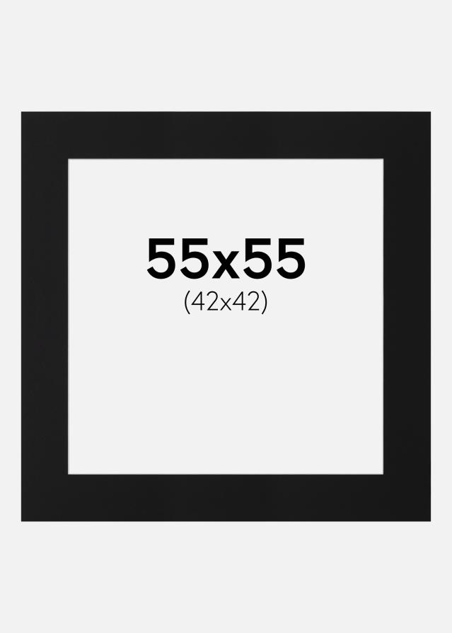 Passe-partout Nero Standard (Bordo interno bianco) 55x55 cm (42x42)