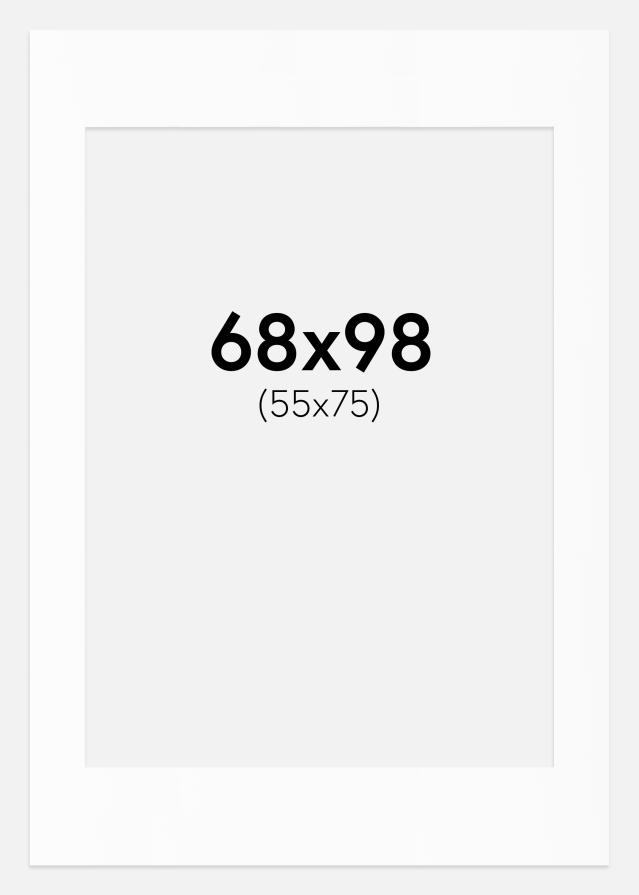 Passe-partout Bianco Standard (Bordo interno bianco) 68x98 cm (55x75)