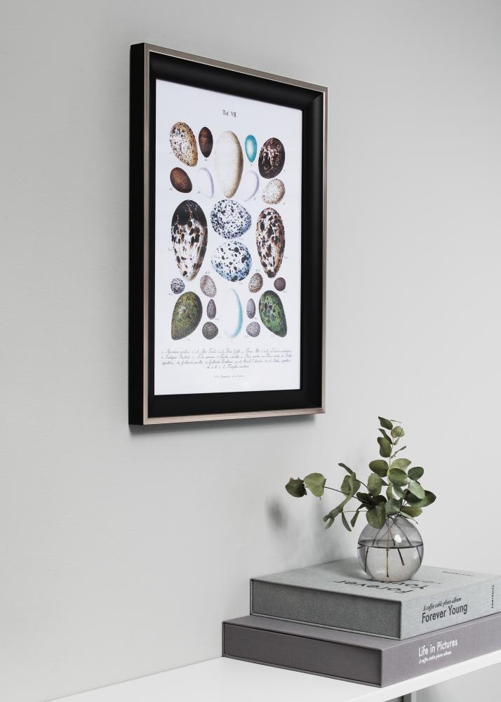 Cornice Öjaren Nero-argento 70x100 cm - Passe-partout Nero 59,4x84 cm (A1)