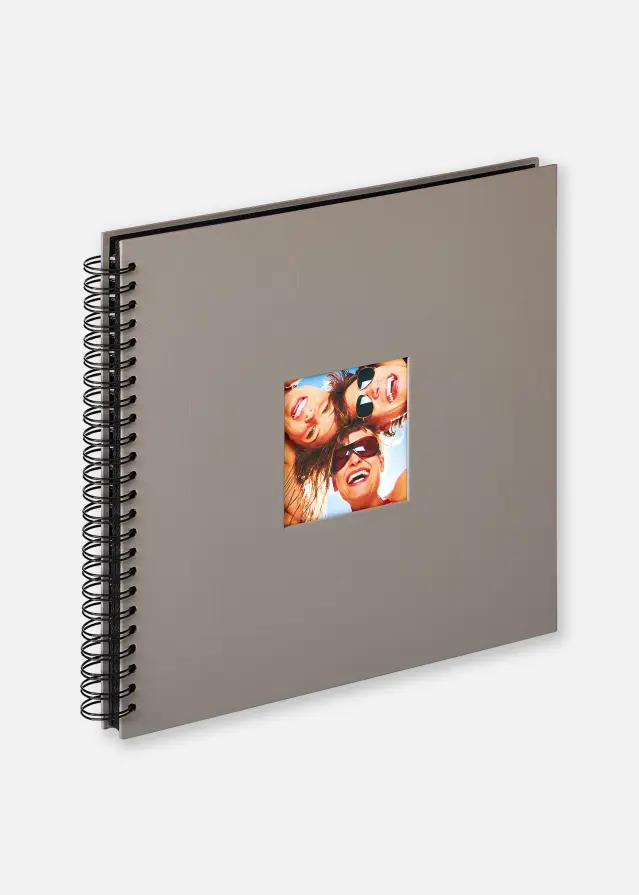 Fun Album a spirale Grigio - 30x30 cm (50 Pagine nere / 25 fogli)