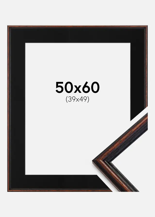 Cornice Horndal Noce 50x60 cm - Passe-partout Nero 40x50 cm