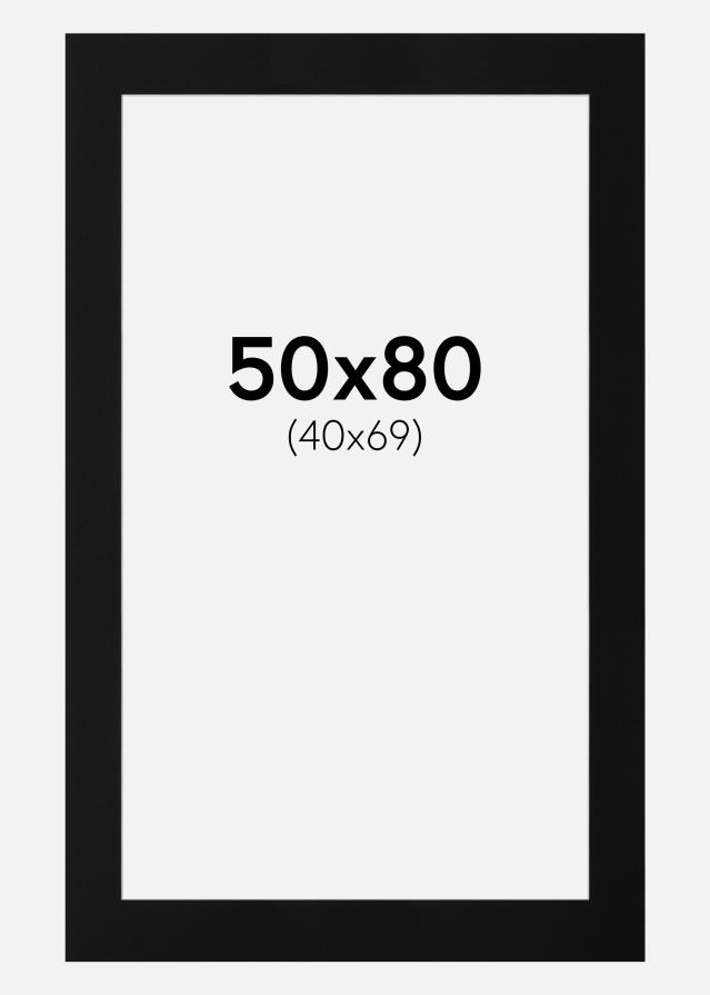 Passe-partout Nero Standard (Bordo interno bianco) 50x80 cm (40x69)
