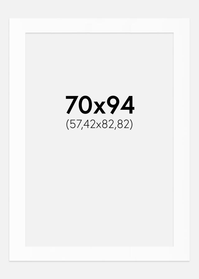 Passe-partout Bianco Standard (Bordo interno bianco) 70x94 cm (57,42x82,82)