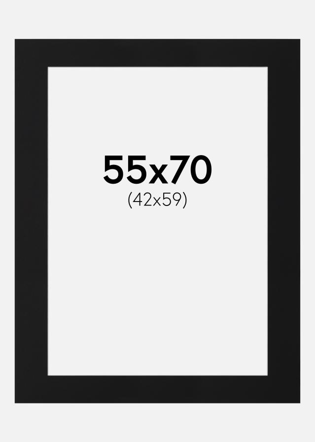 Passe-partout Nero Standard (Bordo interno bianco) 55x70 cm (42x59)