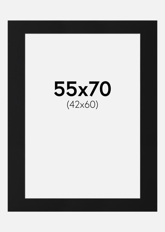 Passe-partout Nero Standard (Bordo interno bianco) 55x70 cm (42x60)