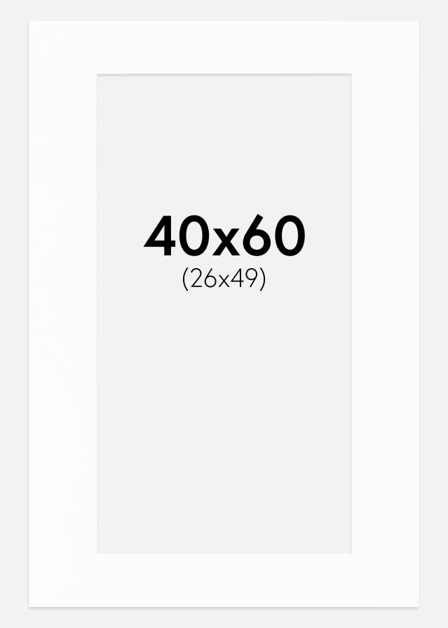 Passe-partout Bianco (Bordo interno bianco) 40x60 cm (24x49)