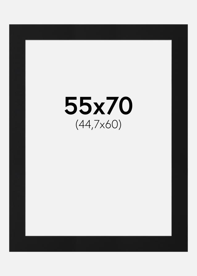 Passe-partout Nero Standard (Bordo interno bianco) 55x70 cm (44,7x60)