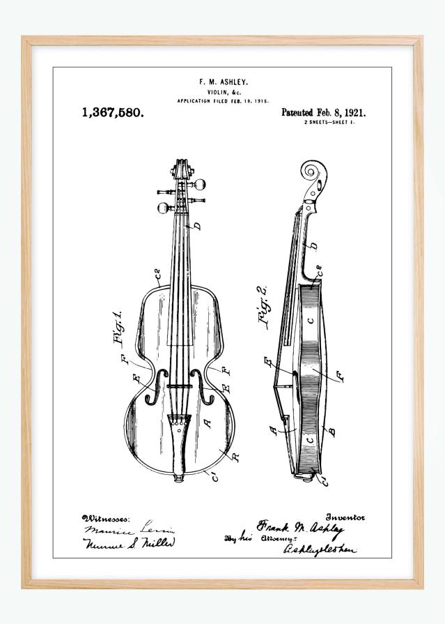 Disegni di brevetti - Violino Poster