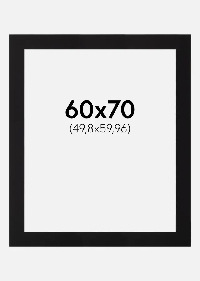 Passe-partout Nero Standard (Bordo interno bianco) 60x70 cm (49,8x59,9)