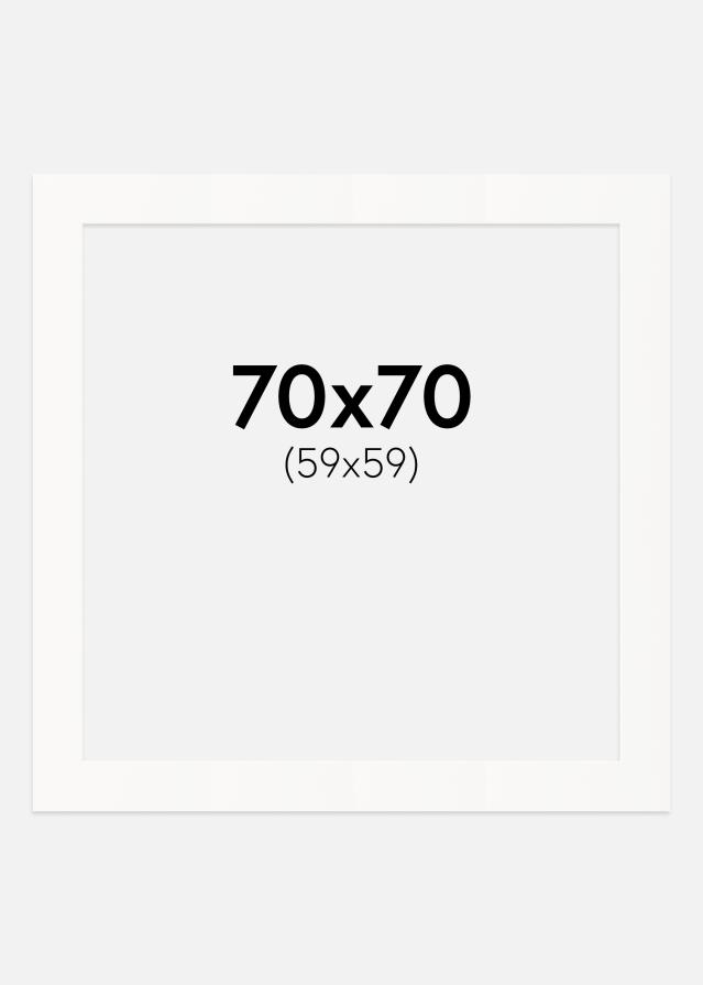 Passe-partout Offwhite (Bordo interno bianco) 70x70 cm (59x59)