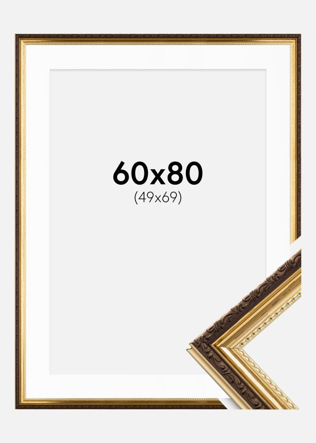 Cornice Abisko Oro 60x80 cm - Passe-partout Bianco 50x70 cm