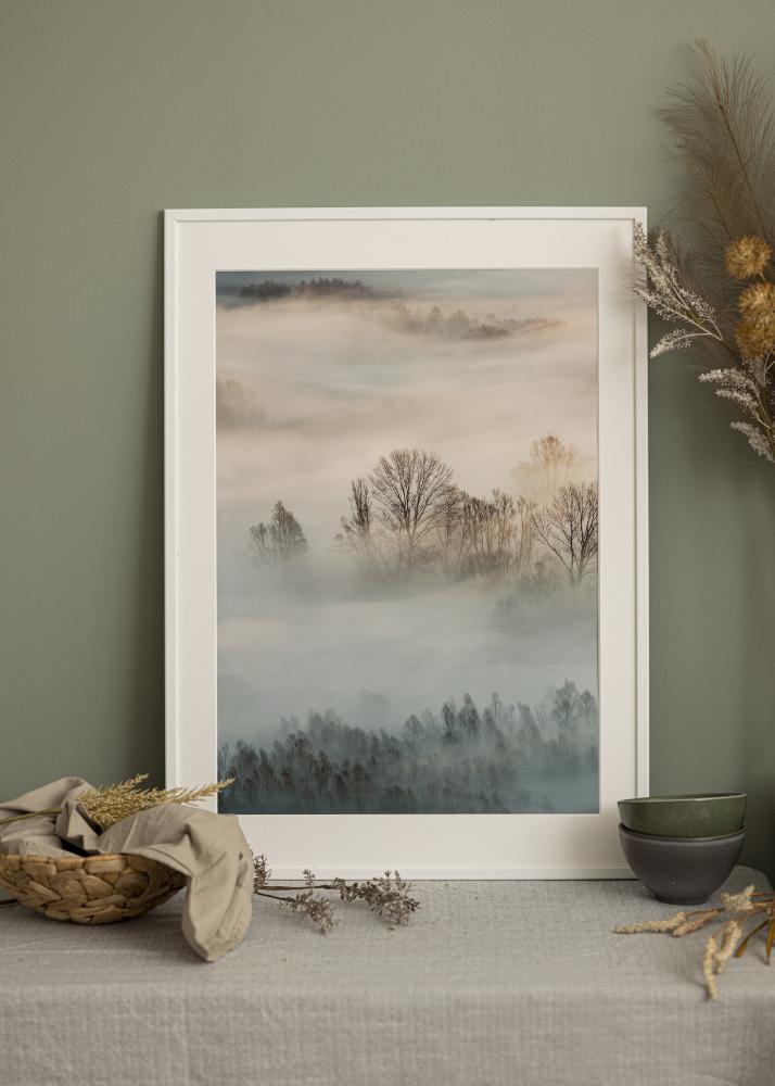 Cornice Kaspar Bianco 50x70 cm - Passe-partout Bianco 16x24 inches