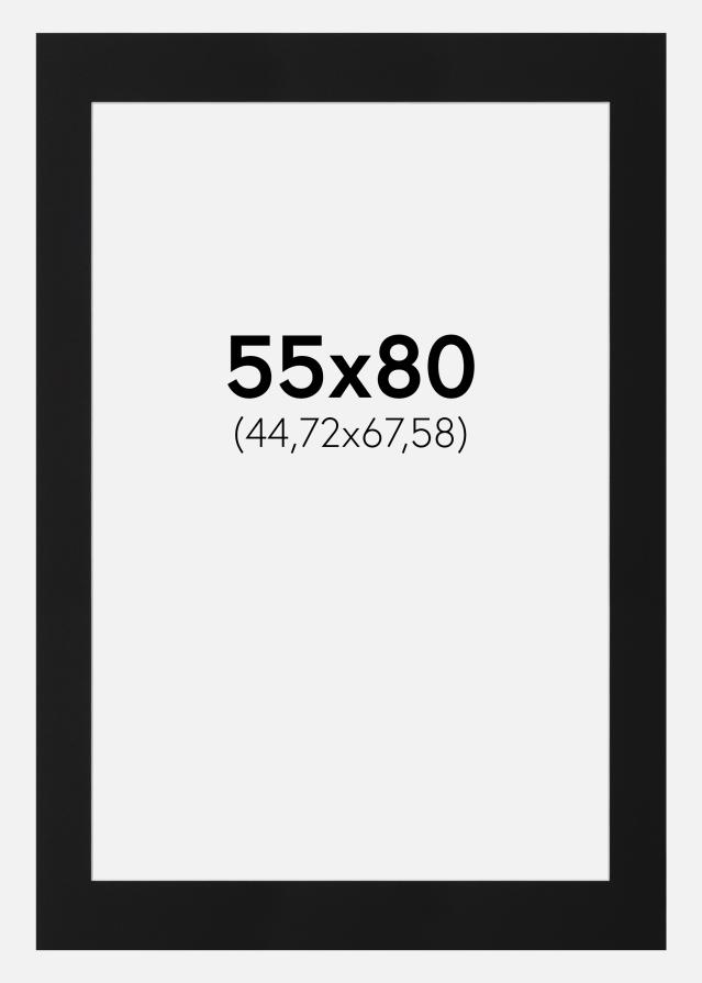 Passe-partout Nero Standard (Bordo interno bianco) 55x80 cm (44,72x67,58)
