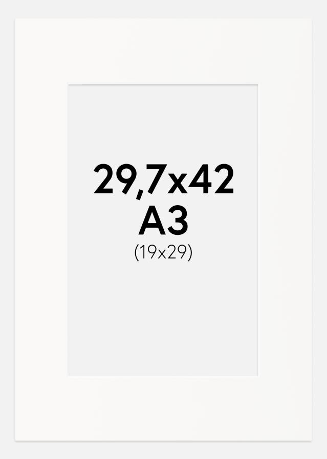 Passe-partout Offwhite (Bordo interno bianco) 29,7x42 cm (19x29)