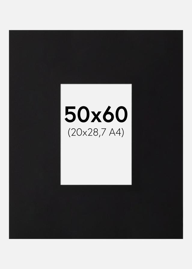 Passe-partout XXL Nero (Bordo interno bianco) 50x60 cm (20x28,7)