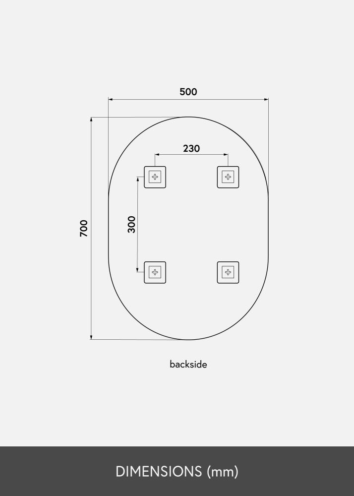 KAILA Specchio Ovale Rose Gold 50x70 cm