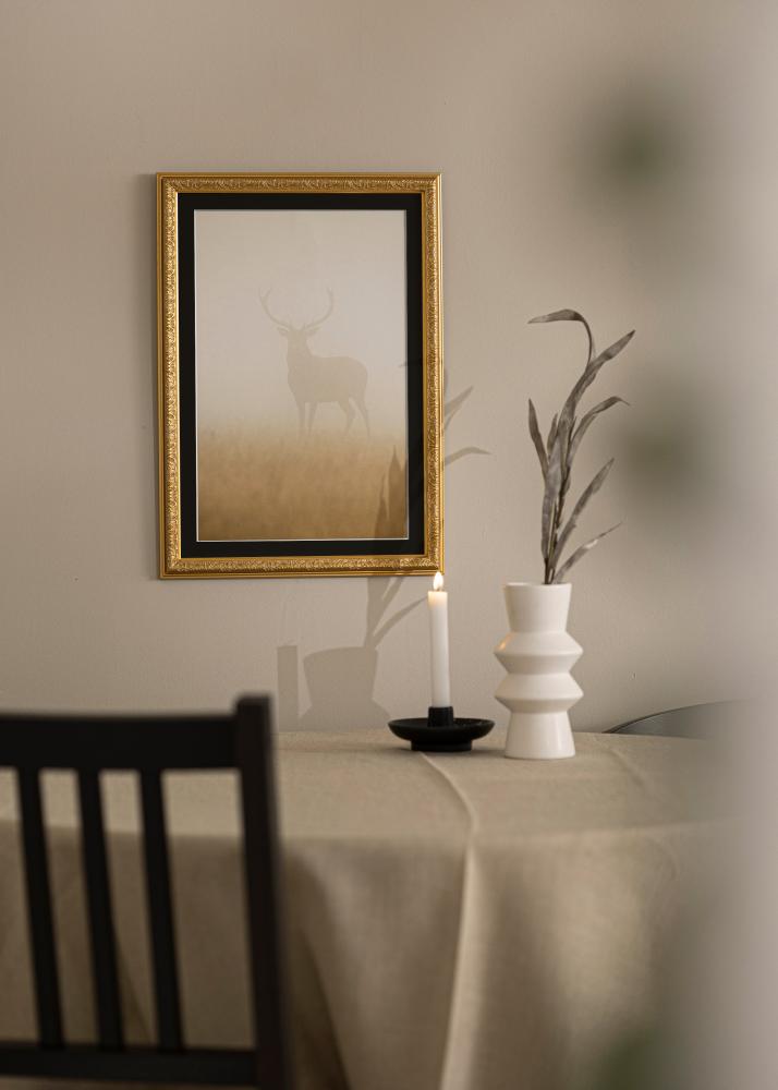 Cornice Nostalgia Oro 35x45 cm - Passe-partout Nero 11x14 inches