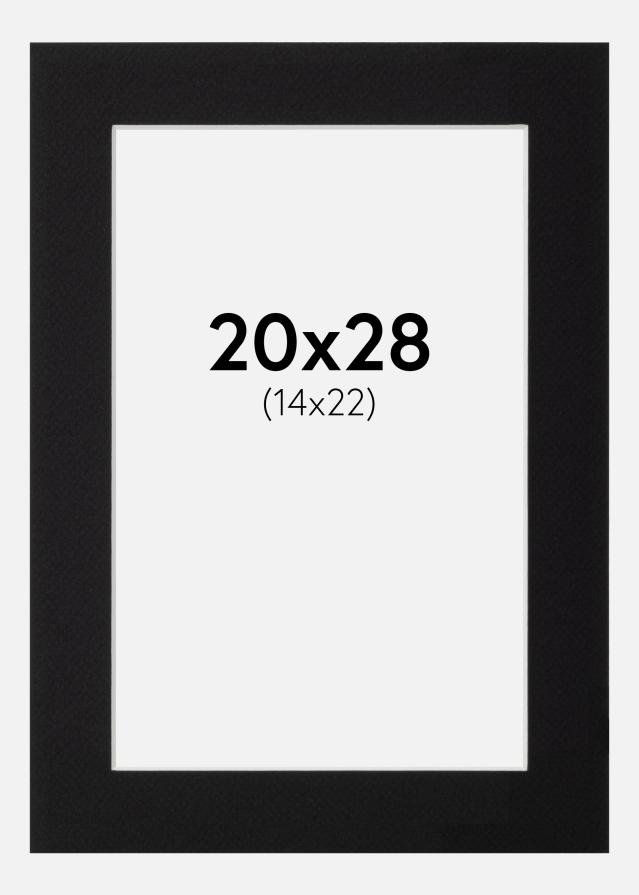 Passe-partout Nero Standard (Bordo interno bianco) 20x28 cm (14x22)