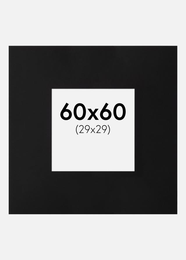 Passe-partout XXL Nero (Bordo interno bianco) 60x60 cm (29x29)