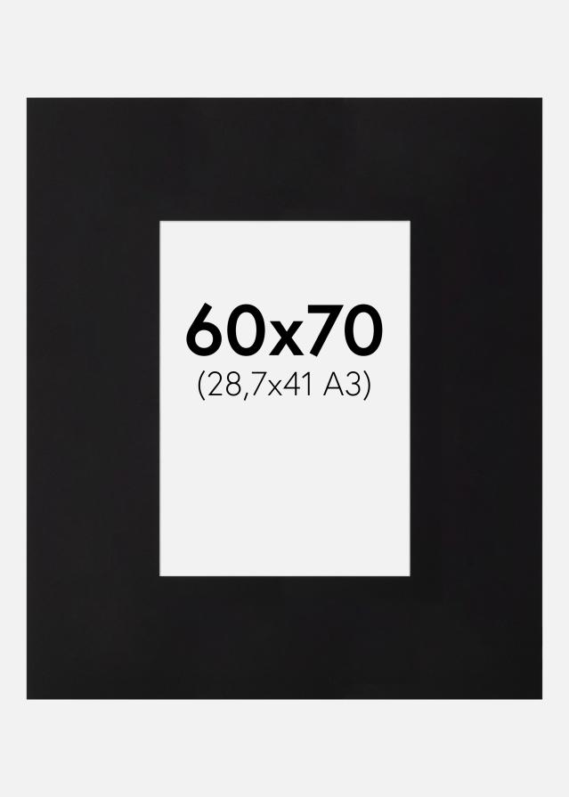 Passe-partout XXL Nero (Bordo interno bianco) 60x70 cm (28,7x41)