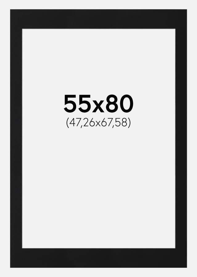 Passe-partout Nero Standard (Bordo interno bianco) 55x80 cm (47,26x67,58)
