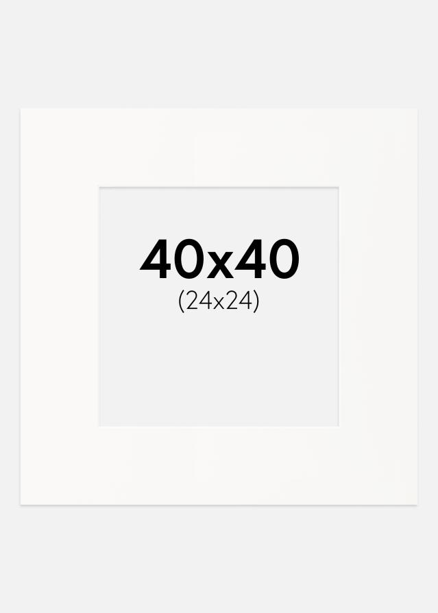 Passe-partout Offwhite (Bordo interno bianco) 40x40 cm (24x24)
