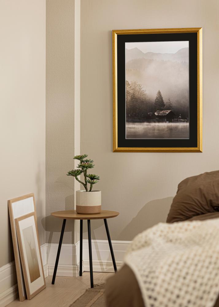 Cornice Västkusten Oro 50x60 cm - Passe-partout Nero 15x20 inches