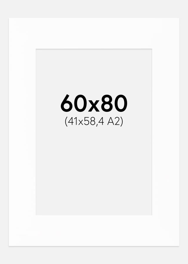 Passe-partout XL Standard Bianco (Bordo interno bianco) 60x80 cm (41x58,4 - A2)