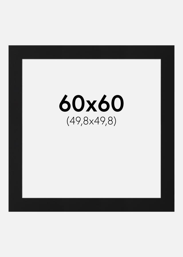 Passe-partout Nero Standard (Bordo interno bianco) 60x60 cm (49,8x49,8)