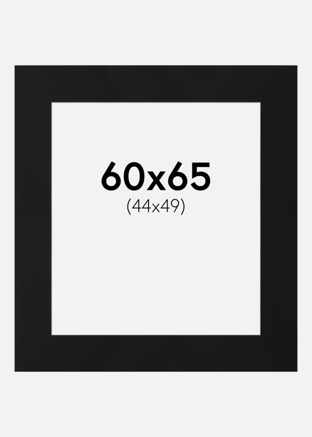 Passe-partout Nero Standard (Bordo interno bianco) 60x65 cm (44x49)