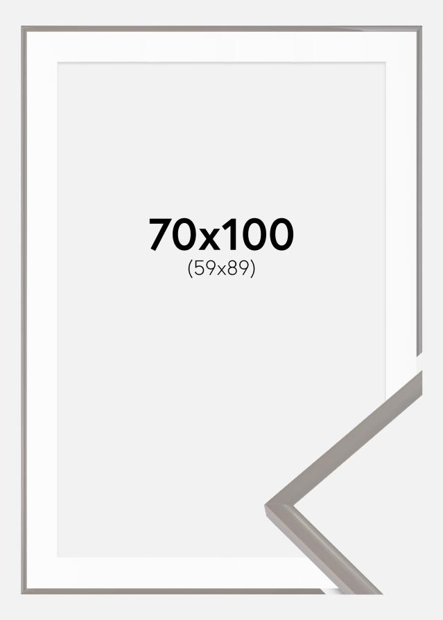 Cornice New Lifestyle Earth Grey 70x100 cm - Passe-partout Bianco 60x90 cm