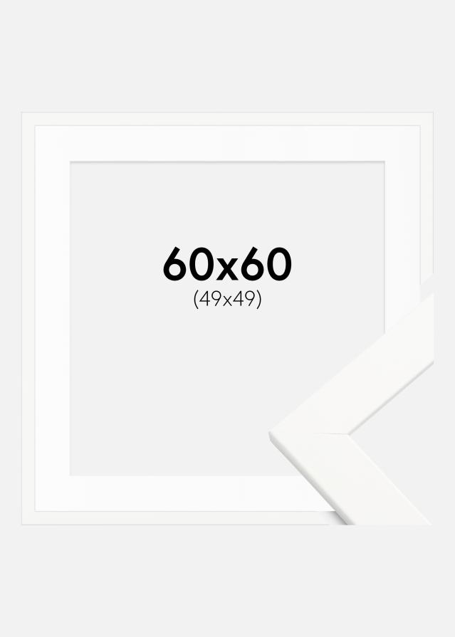 Cornice Trendline Bianco 60x60 cm - Passe-partout Bianco 50x50 cm