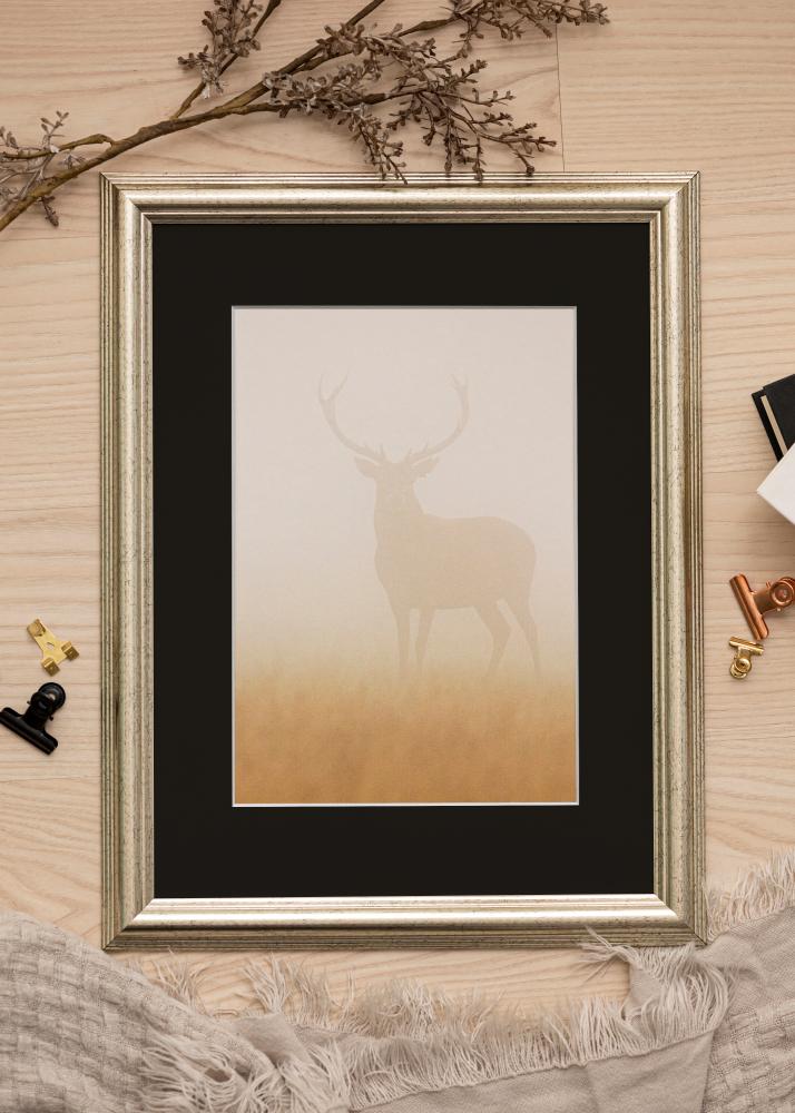 Cornice Västkusten Argento 70x100 cm - Passe-partout Nero 24x36 inches