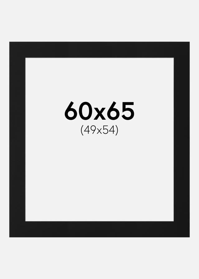 Passe-partout Nero Standard (Bordo interno bianco) 60x65 cm (49x54)