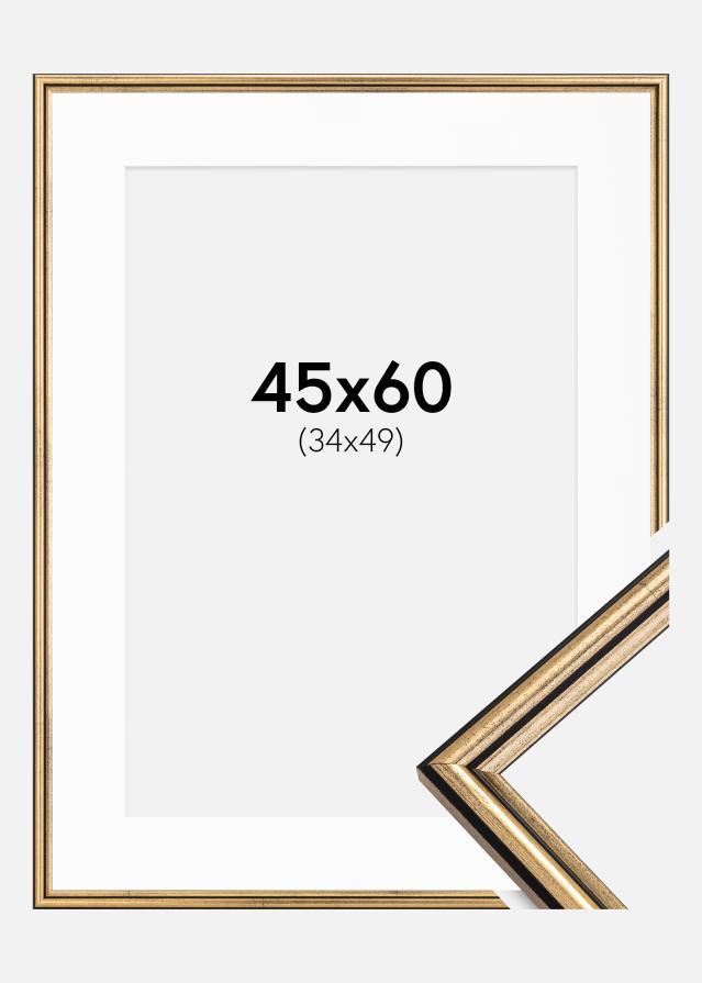 Cornice Horndal Oro 45x60 cm - Passe-partout Bianco 35x50 cm