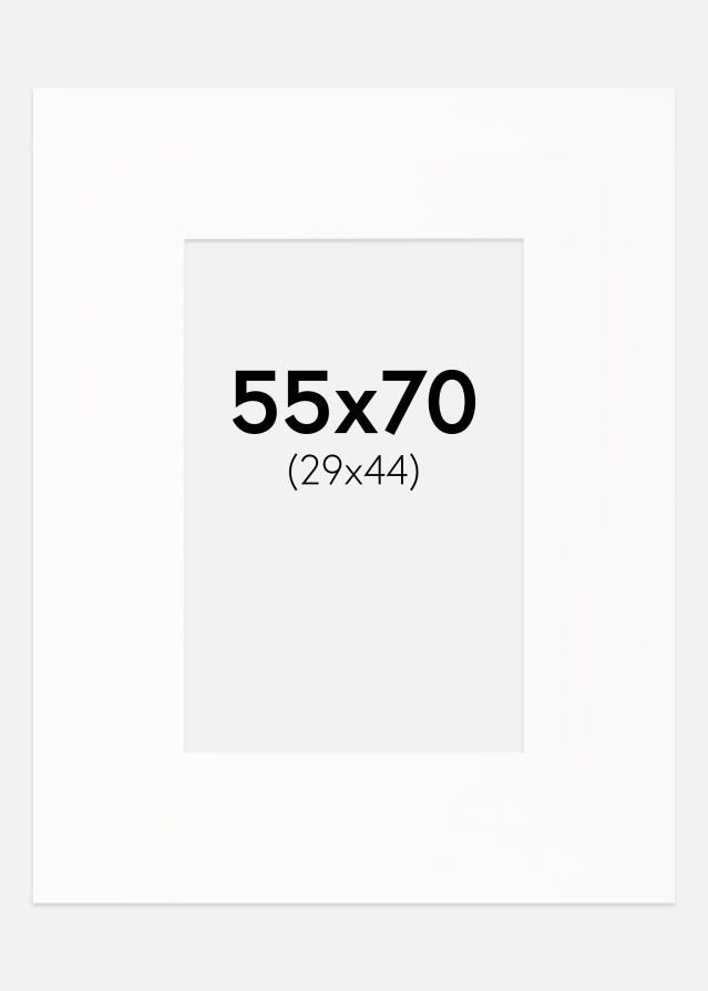 Passe-partout XL Standard Bianco (Bordo interno bianco) 55x70 cm (29x44)