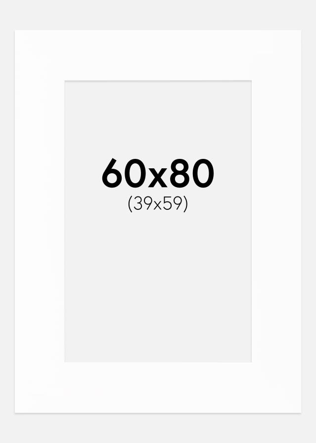 Passe-partout XL Standard Bianco (Bordo interno bianco) 60x80 cm (39x59)