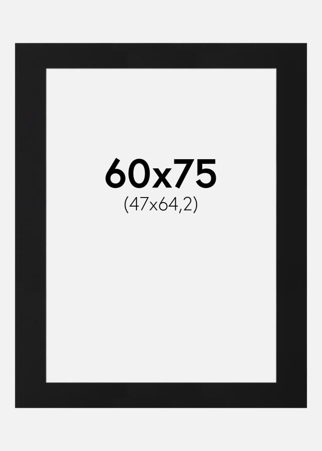 Passe-partout Nero Standard (Bordo interno bianco) 60x75 cm (47x64,2)