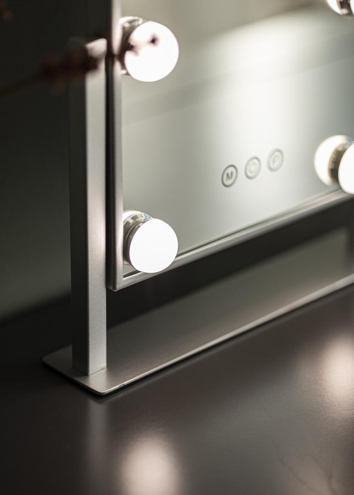 KAILA Specchio per trucco Hollywood 6 Argento 25x30 cm