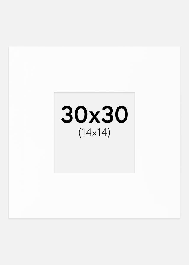 Passe-partout XL Standard Bianco (Bordo interno bianco) 30x30 cm (14x14)