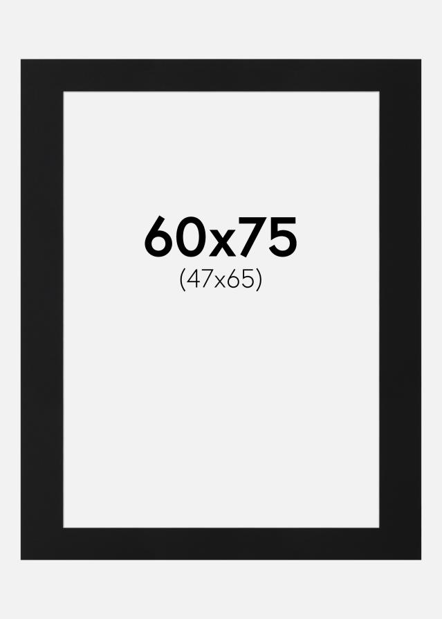 Passe-partout Nero Standard (Bordo interno bianco) 60x75 cm (47x65)