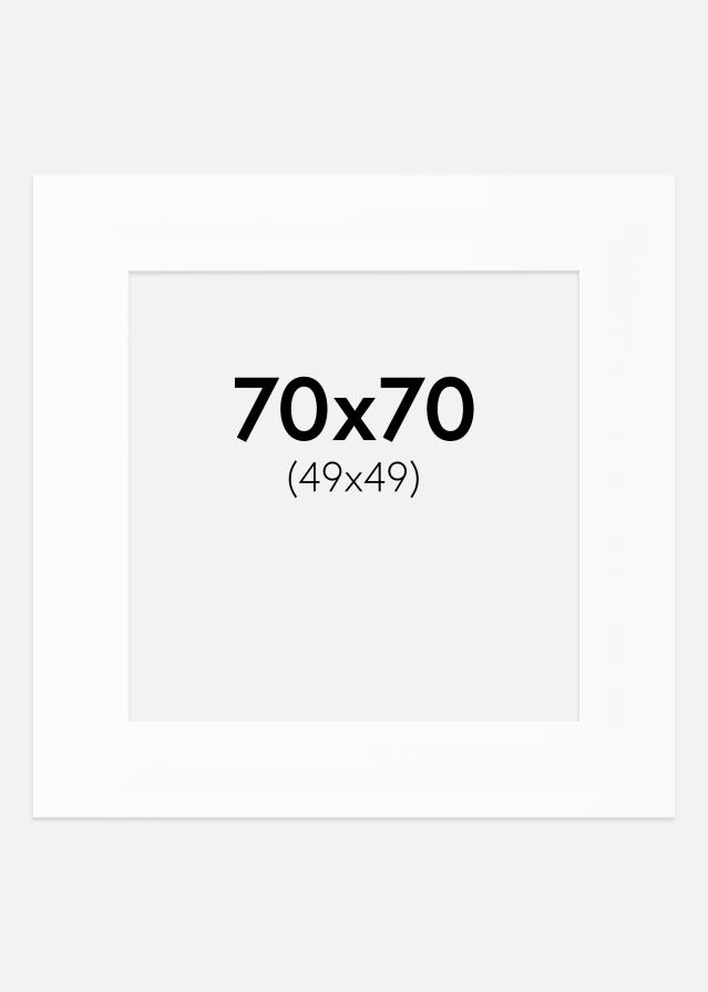 Passe-partout XXL Standard Bianco (Bordo interno bianco) 70x70 cm (49x49)
