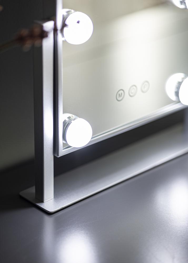 KAILA Specchio per trucco Hollywood 6 Argento 25x30 cm