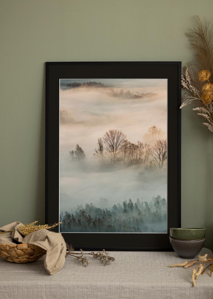 Cornice Edsbyn Nero 40x40 cm - Passe-partout Nero 10x10 inches (25,4x25,4 cm)