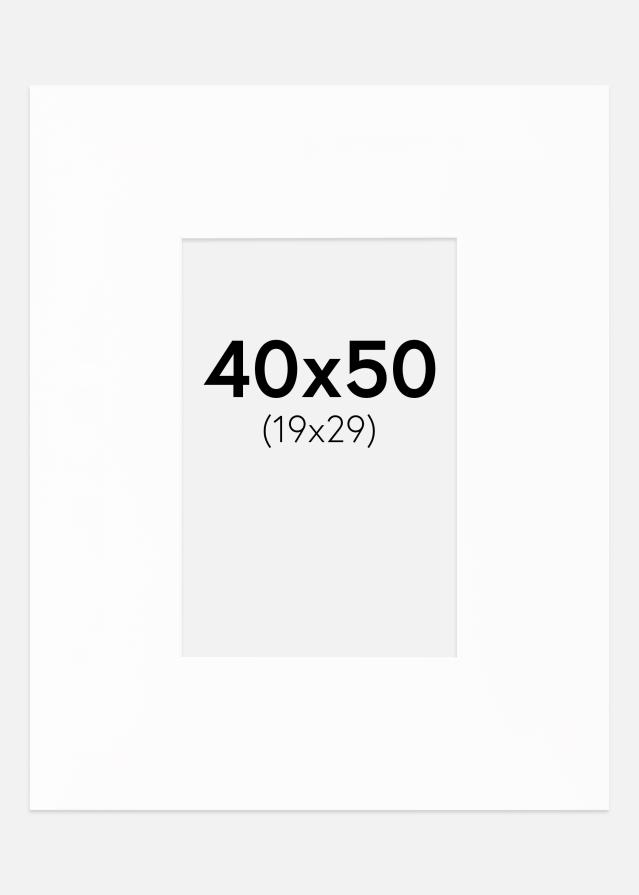 Passe-partout XL Standard Bianco (Bordo interno bianco) 40x50 cm (19x29)