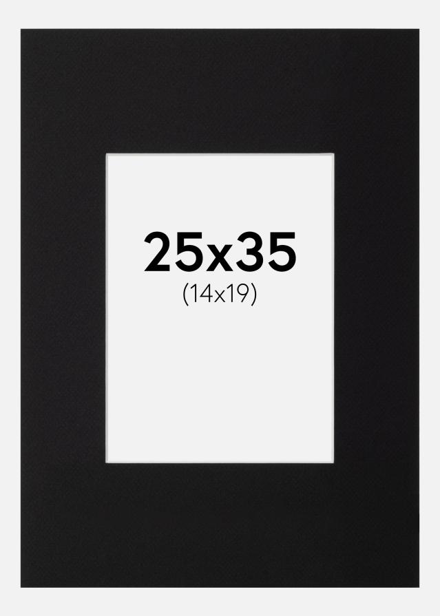 Passe-partout XL Nero (Bordo interno bianco) 25x35 cm (14x19)