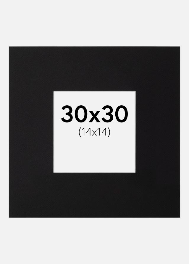 Passe-partout XL Nero (Bordo interno bianco) 30x30 cm (14x14)