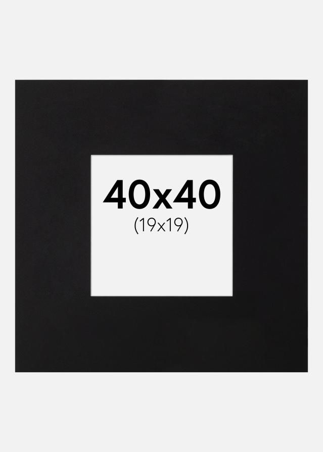 Passe-partout XL Nero (Bordo interno bianco) 40x40 cm (19x19)