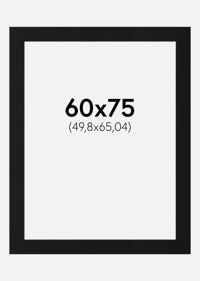 Passe-partout Nero Standard (Bordo interno bianco) 60x75 cm (49,8x65,04)