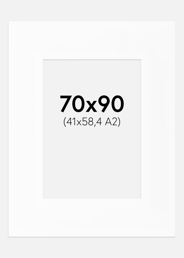 Passe-partout XXL Standard Bianco (Bordo interno bianco) 70x90 cm (41x58,4)